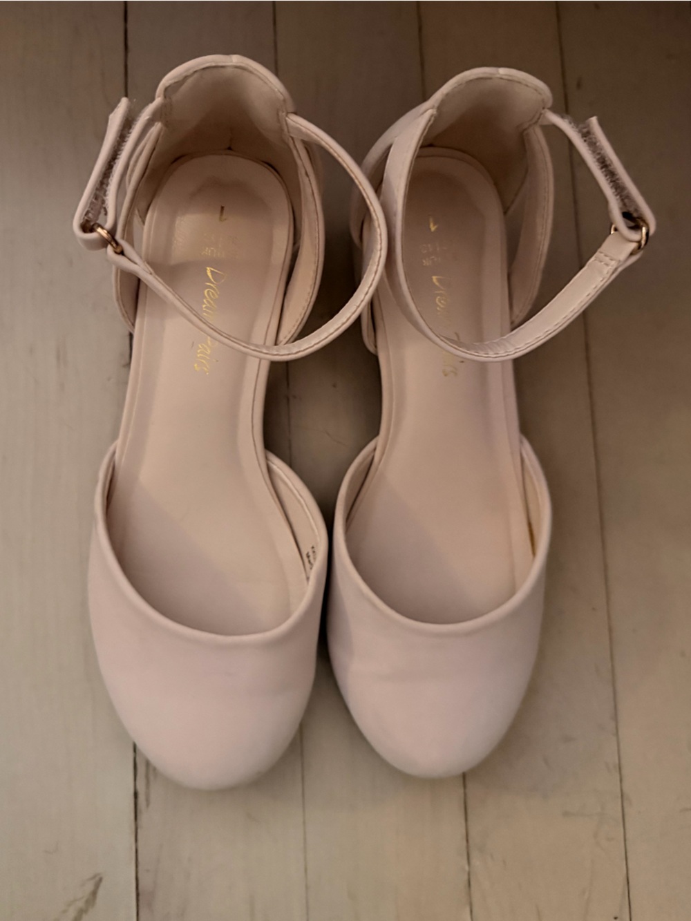 Girls Size 1 Ankle-Strap Round-Toe in Light Pink